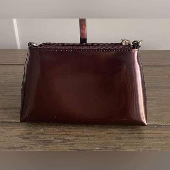 EUC, Beijo Mini-Bag, Dark Brown Patent Leather, Crossbody or Wristlet - Picture 4 of 8